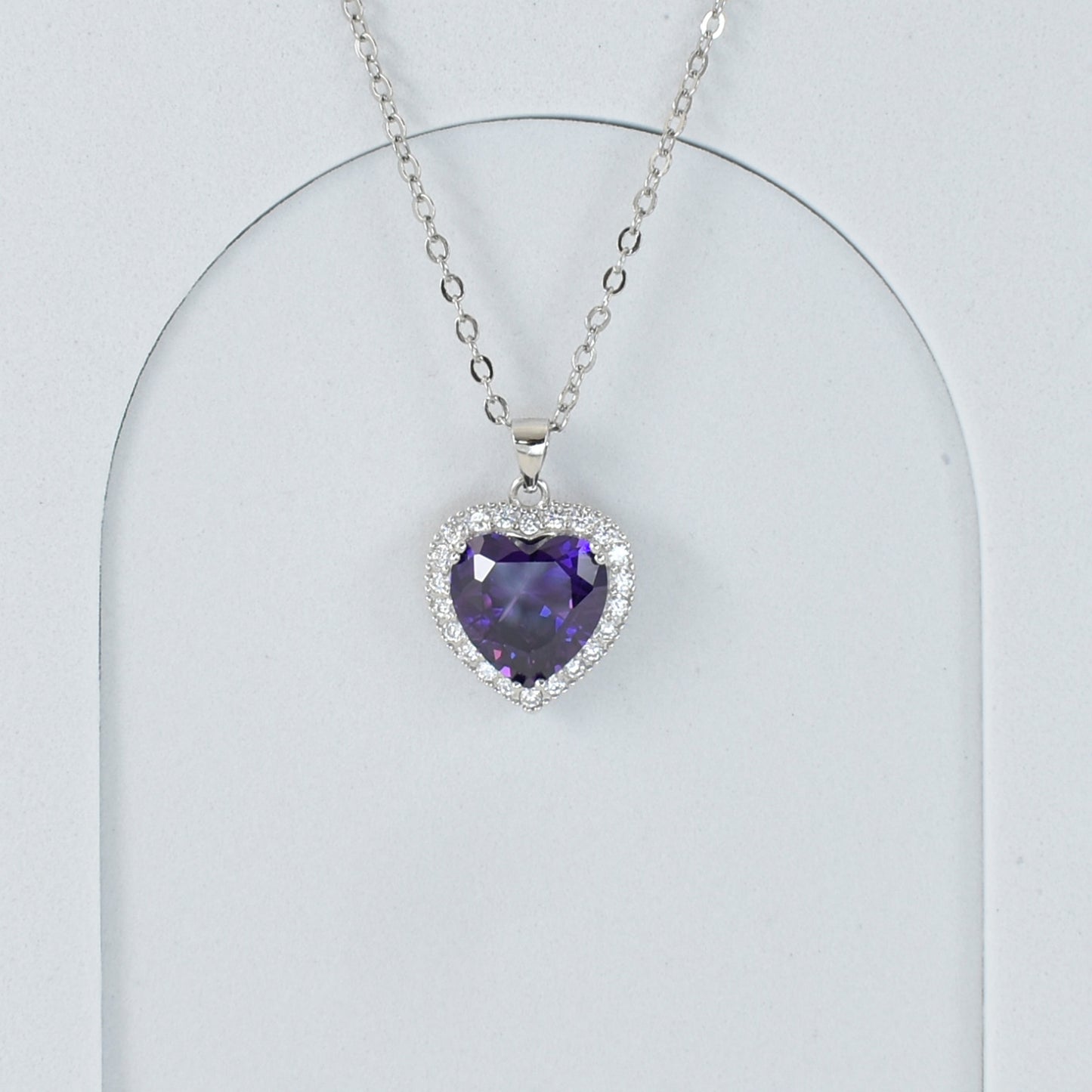 Purple Love Hear Necklace