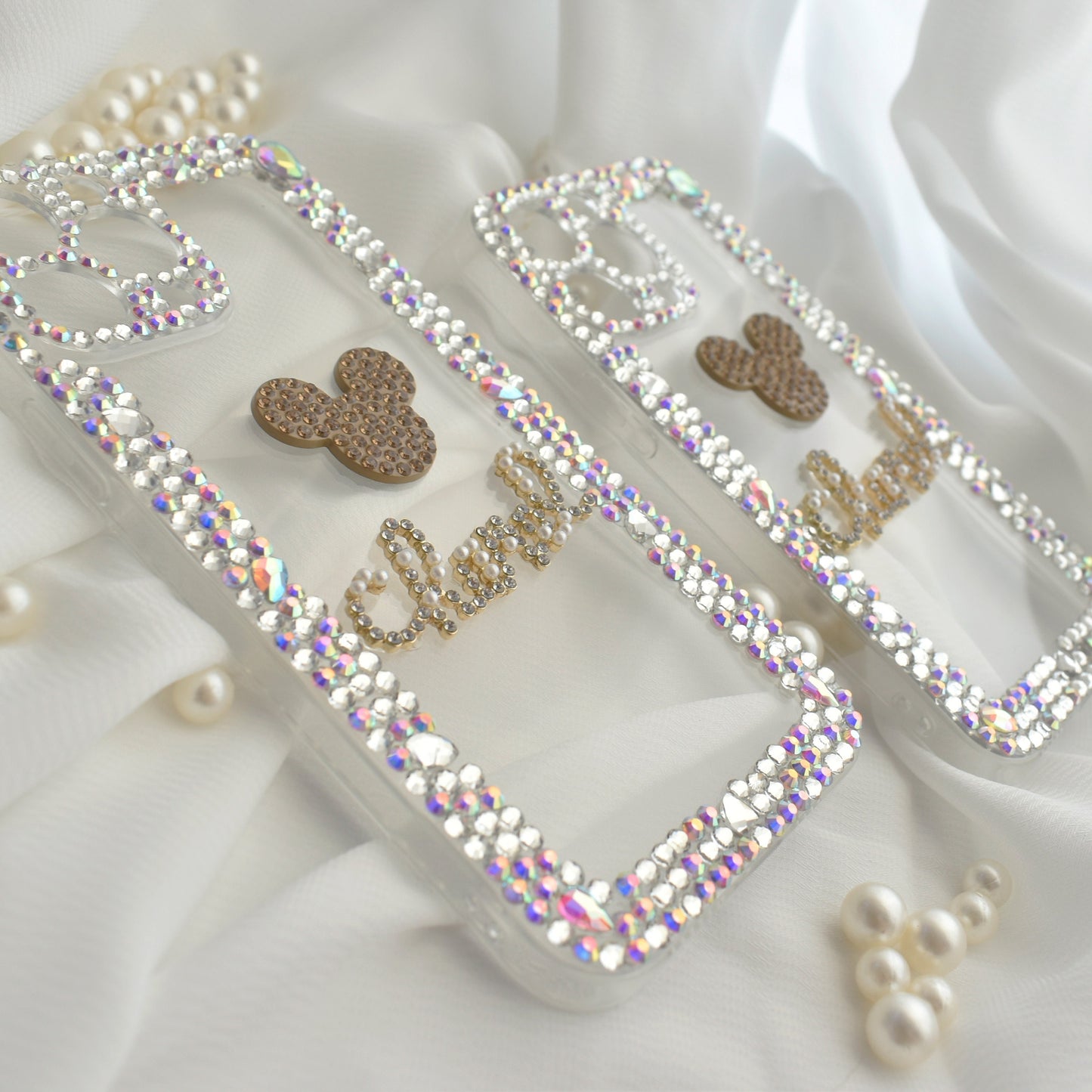 Mickey Mouse Crystal Encrusted Full Wrap Silicone iPhone Case - iPhone 13 Pro/ 13 Pro Max