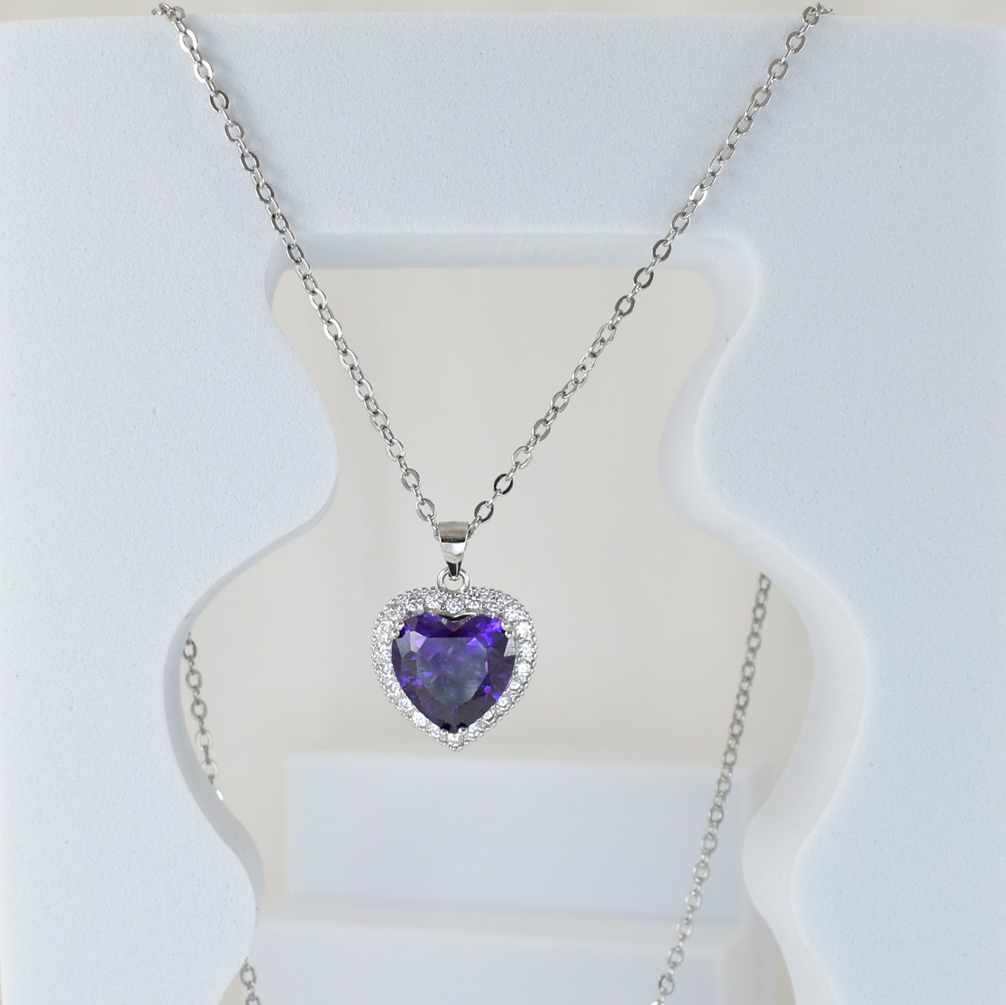 Purple Love Hear Necklace