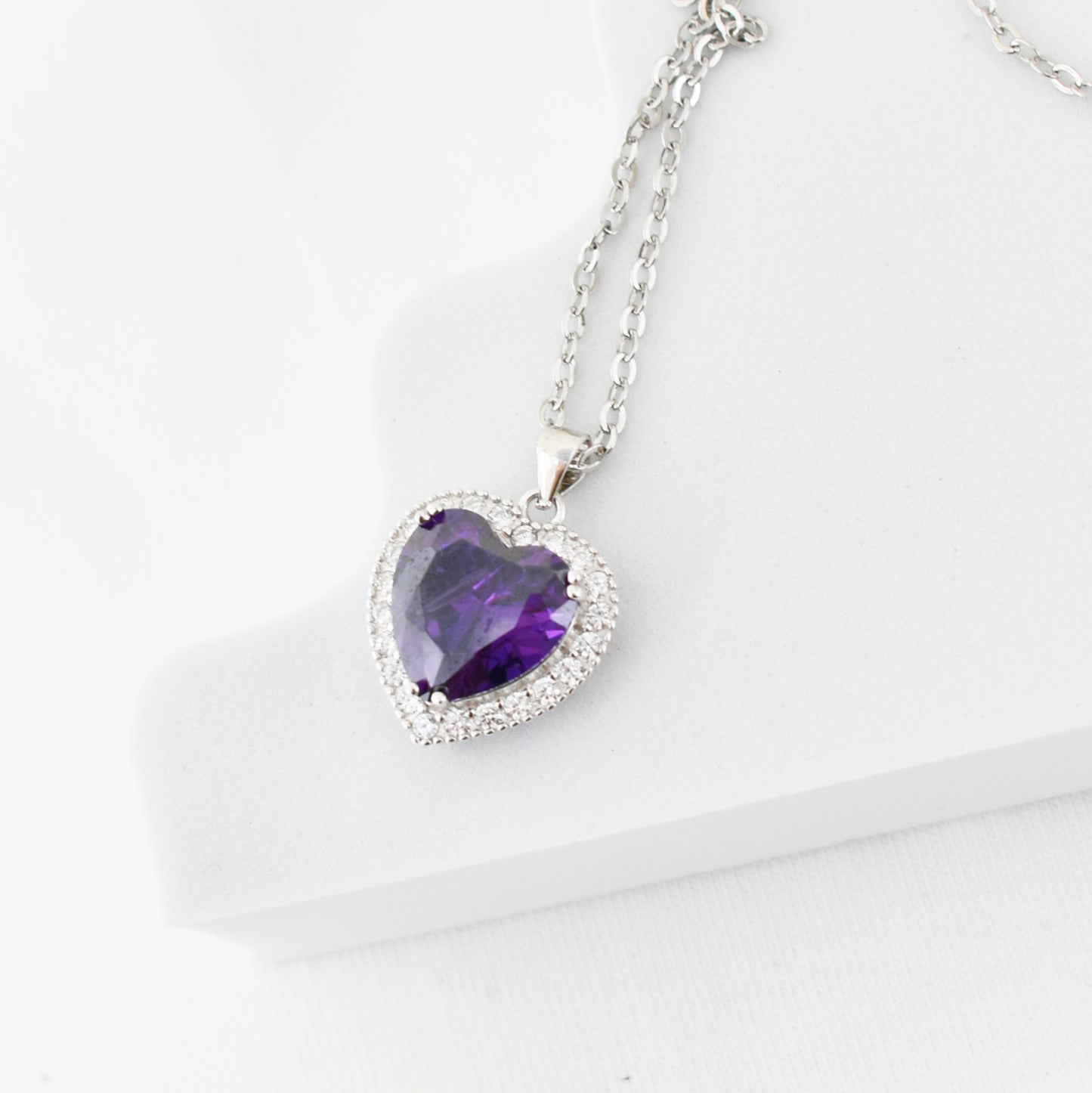 Purple Love Hear Necklace