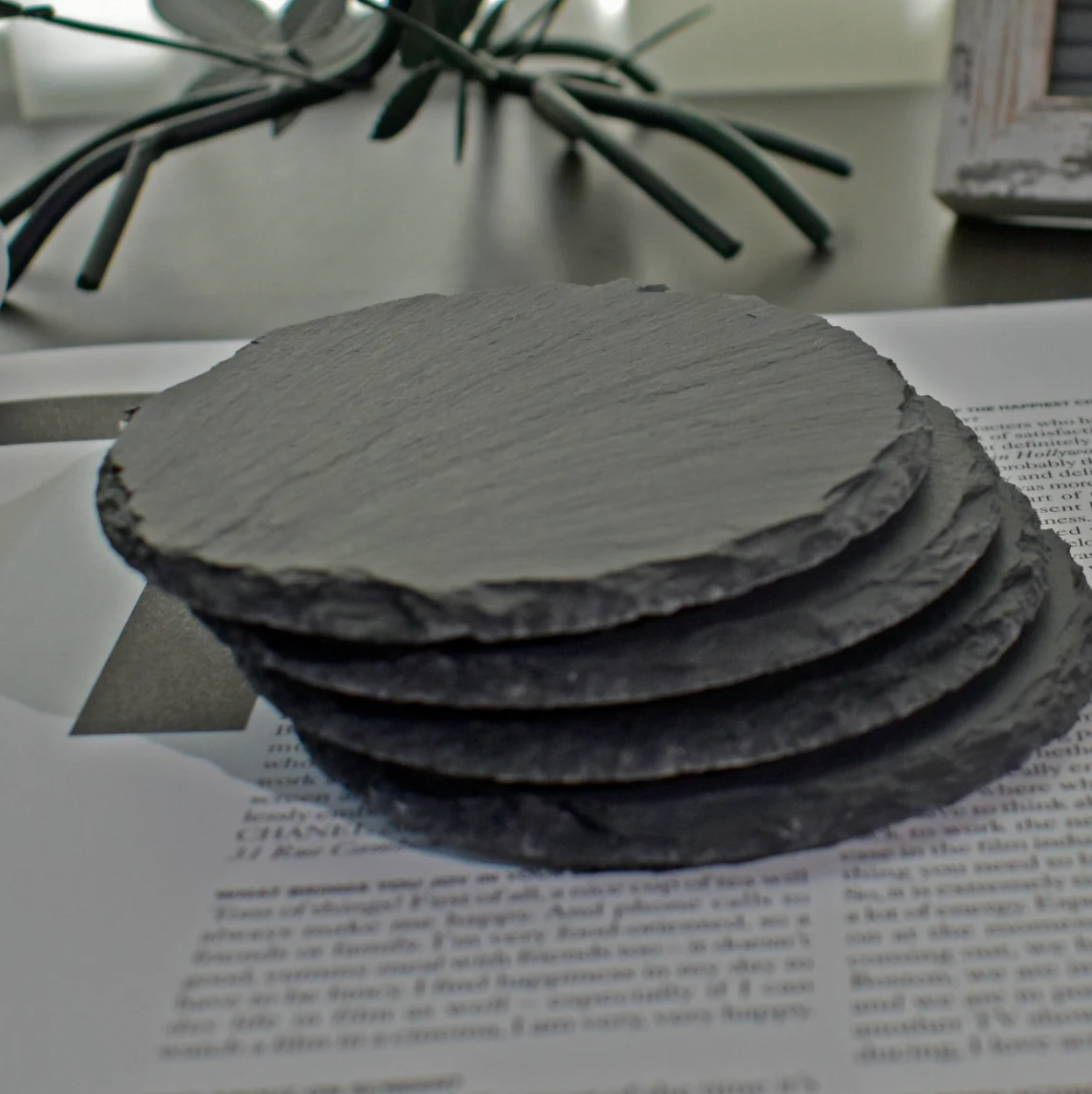 Monogramed Engrave Name Drink Slate Coasters