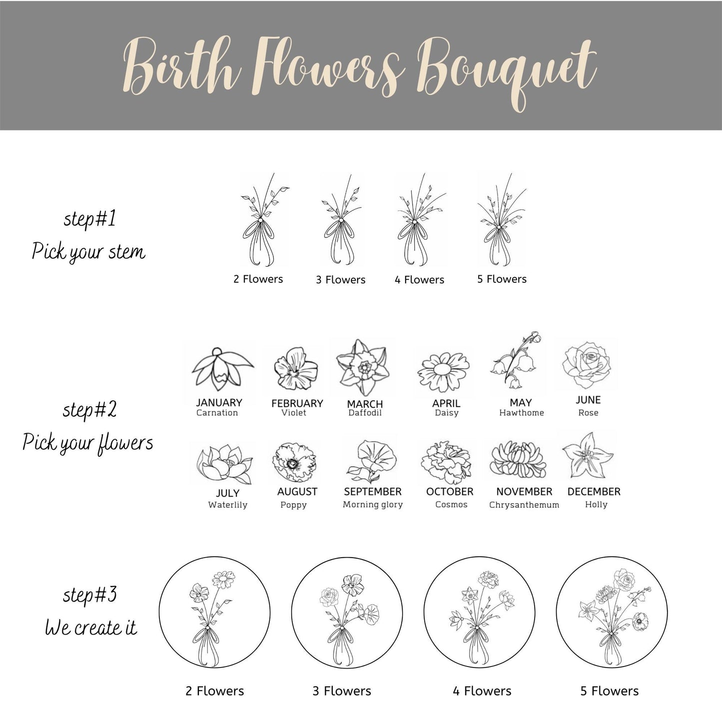 Gilden Engraved Birth Flower Necklace