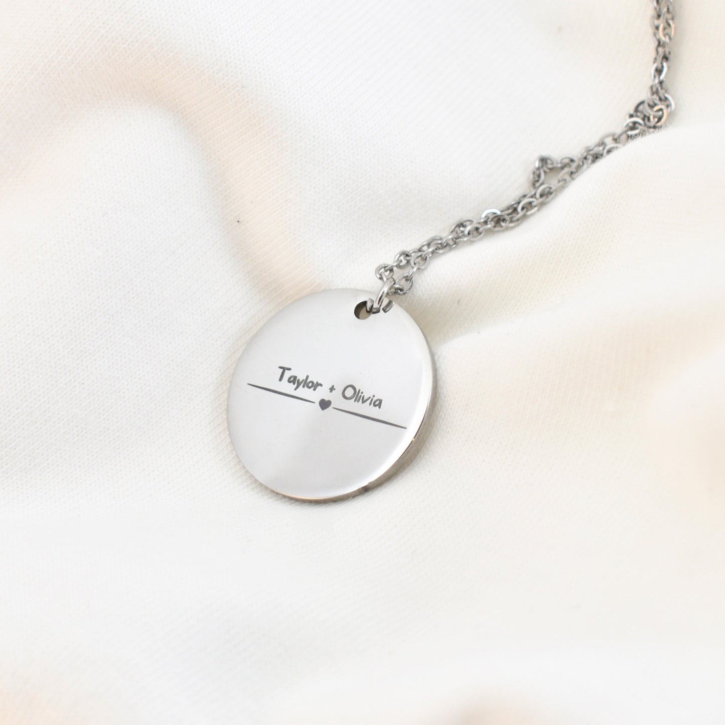 Larger Coin Silver Memorized  Necklace