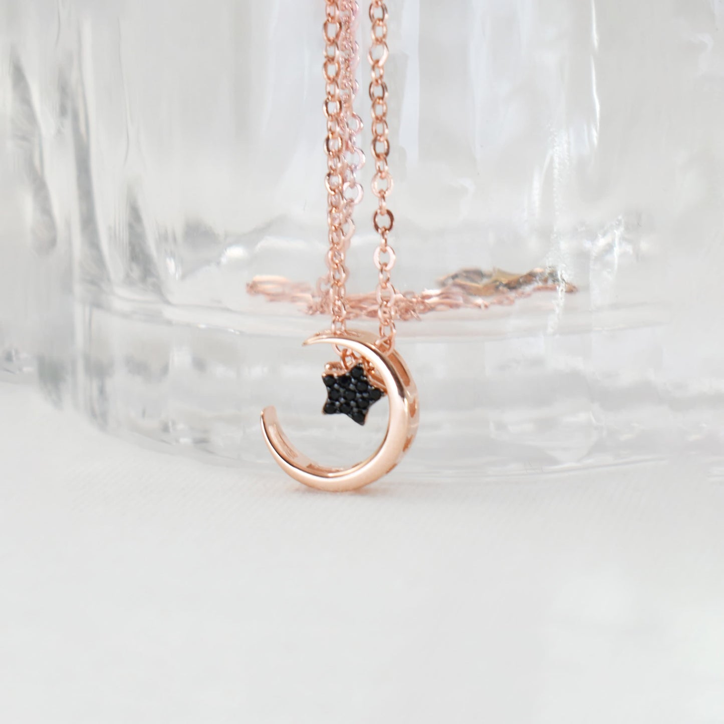 Crescent with Spin Star Necklace