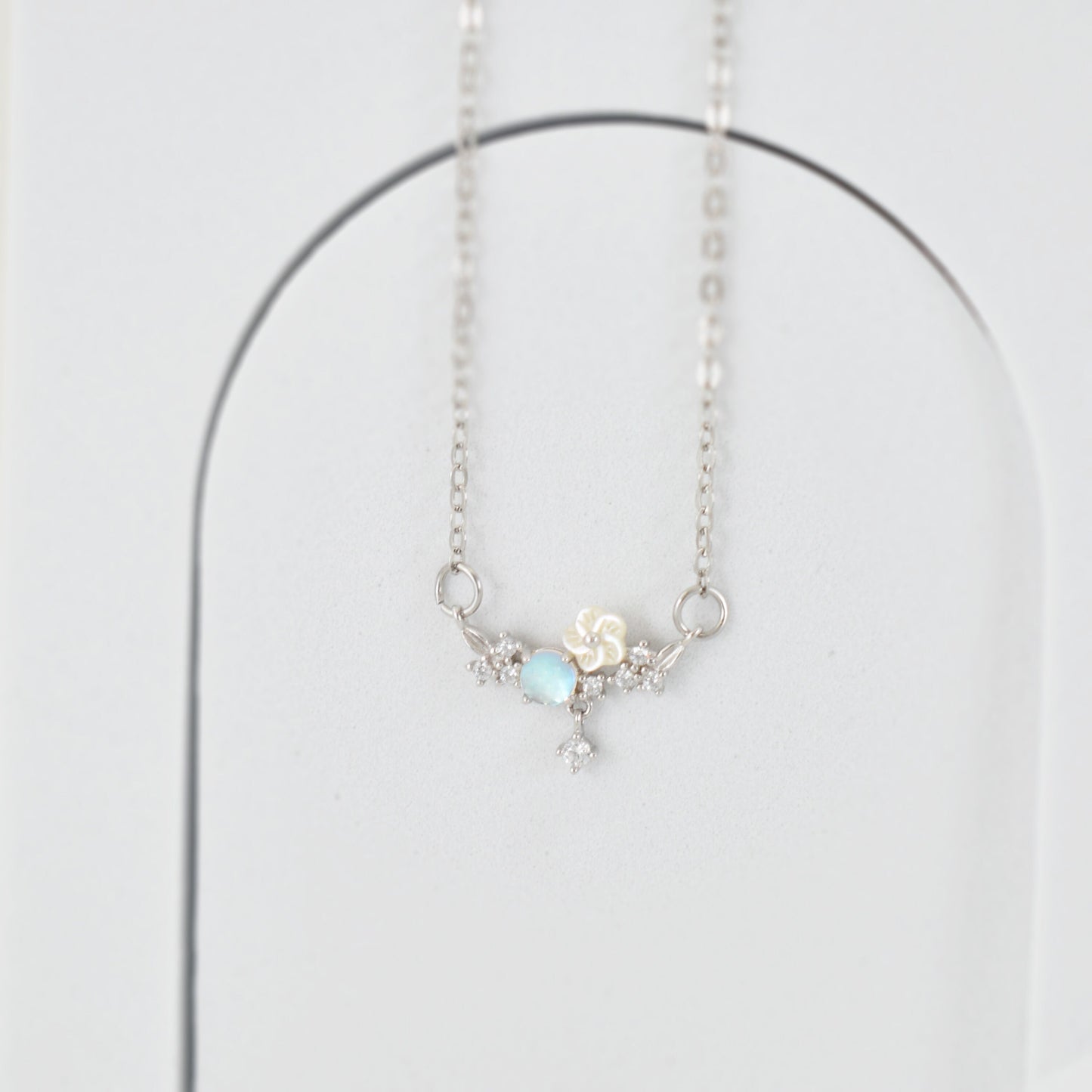Moonstone Flower Necklace