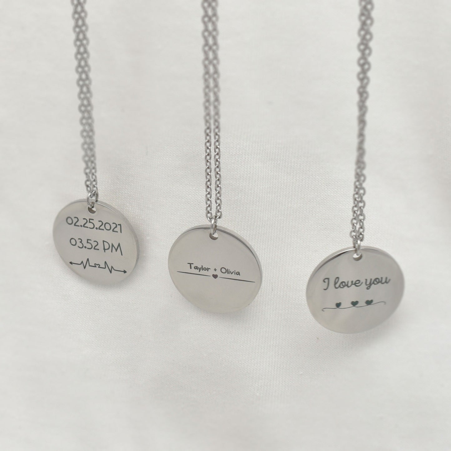 Larger Coin Silver Memorized  Necklace