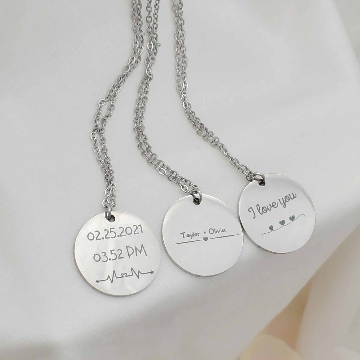 Larger Coin Silver Memorized  Necklace