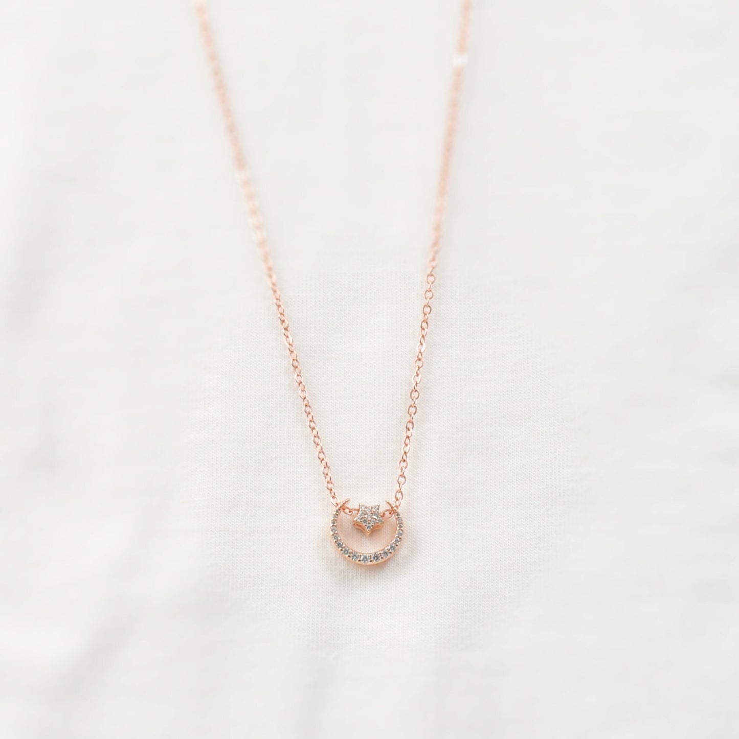 Crescent with Spin Star Necklace