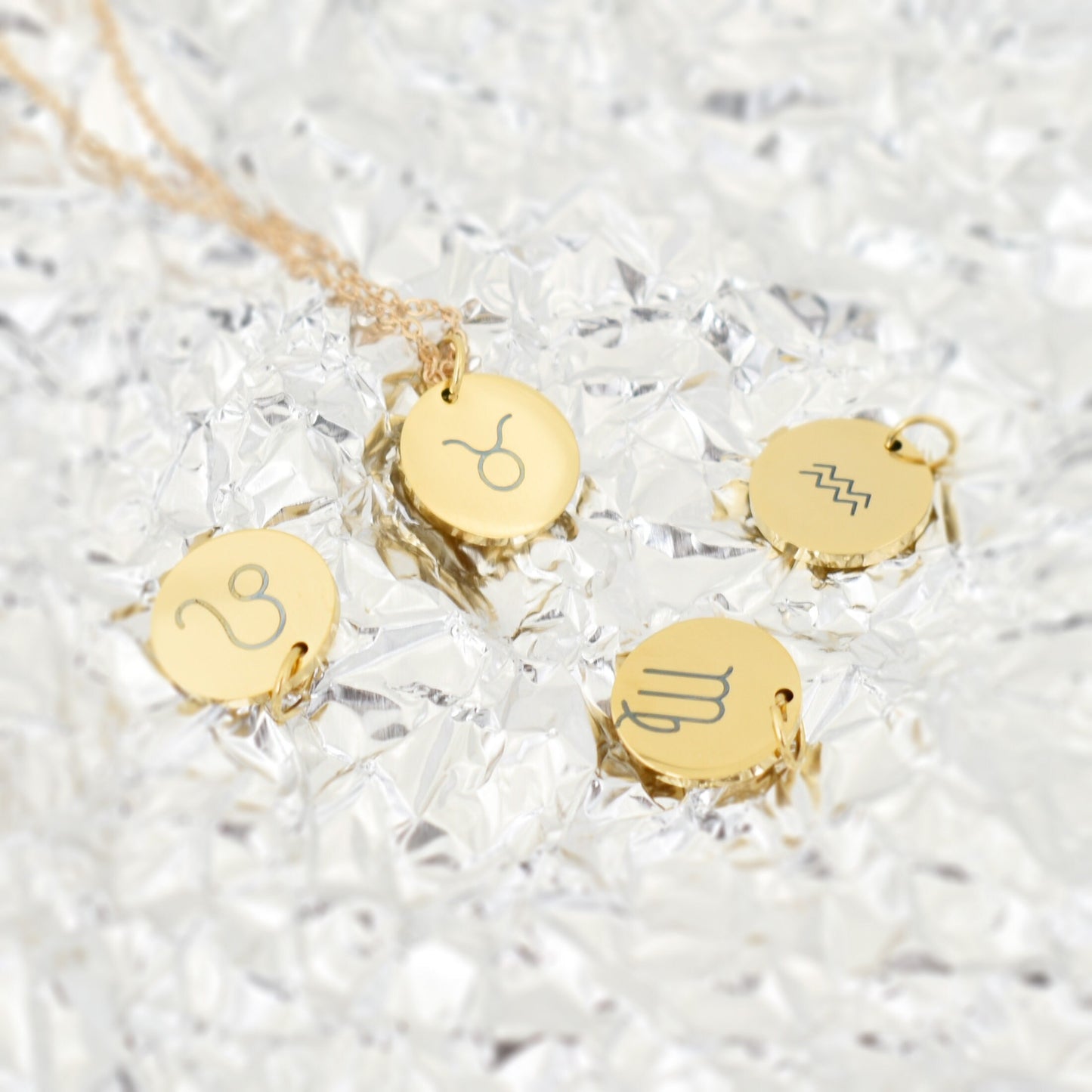 Golden Engraved Constellation Gold Necklace