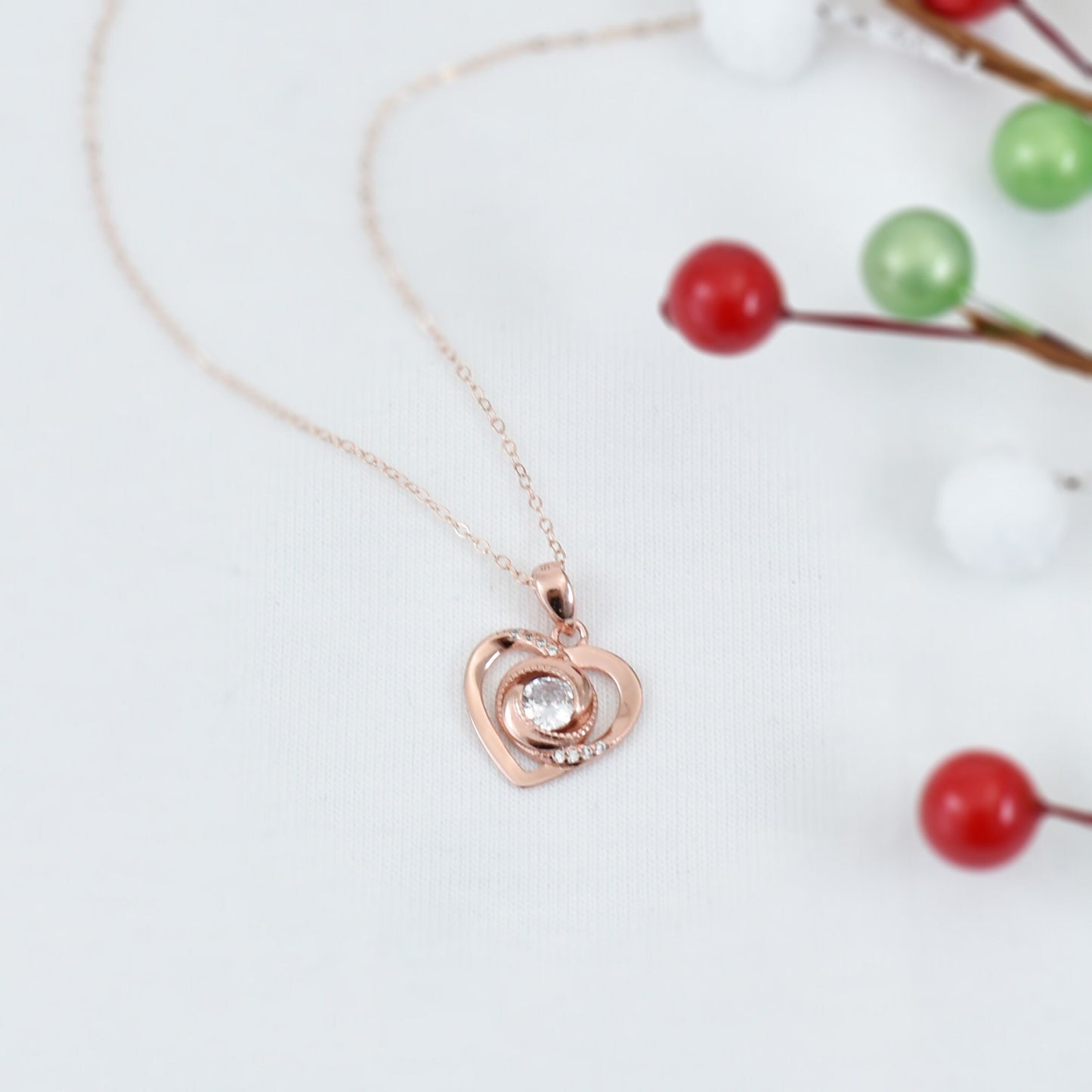 Rose Gold Heart Necklace