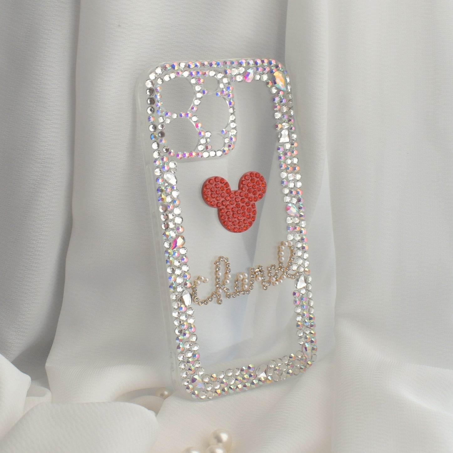 Mickey Mouse Crystal Encrusted Full Wrap Silicone iPhone Case - iPhone 13 Pro/ 13 Pro Max