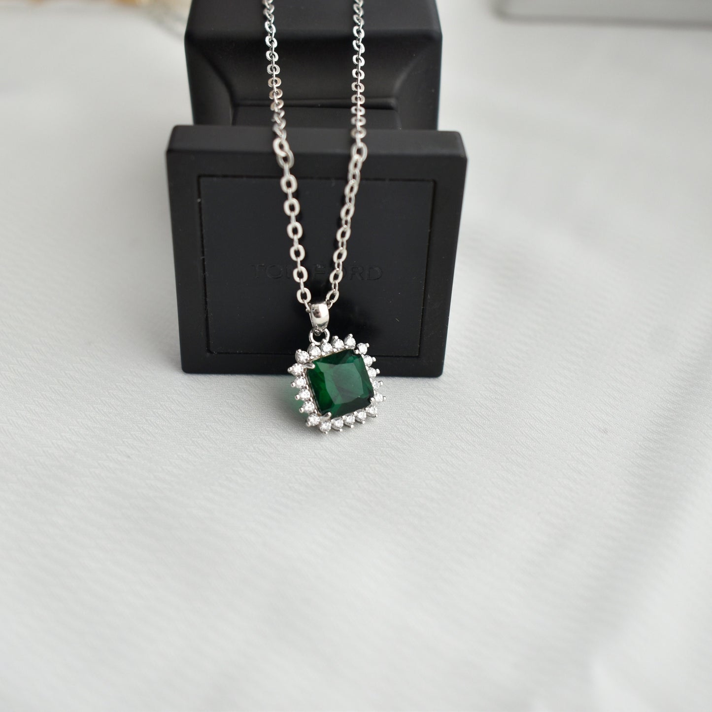 Gorgeous Emerald Square Necklace