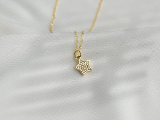 Small Diamond Star Necklace