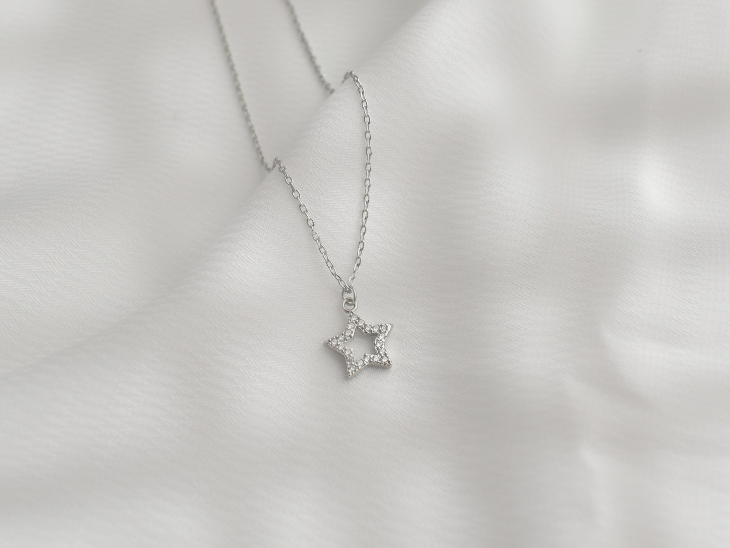 Silver Cut-Out Star Necklace
