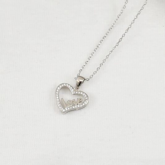 Silver LOVE Heart Necklace