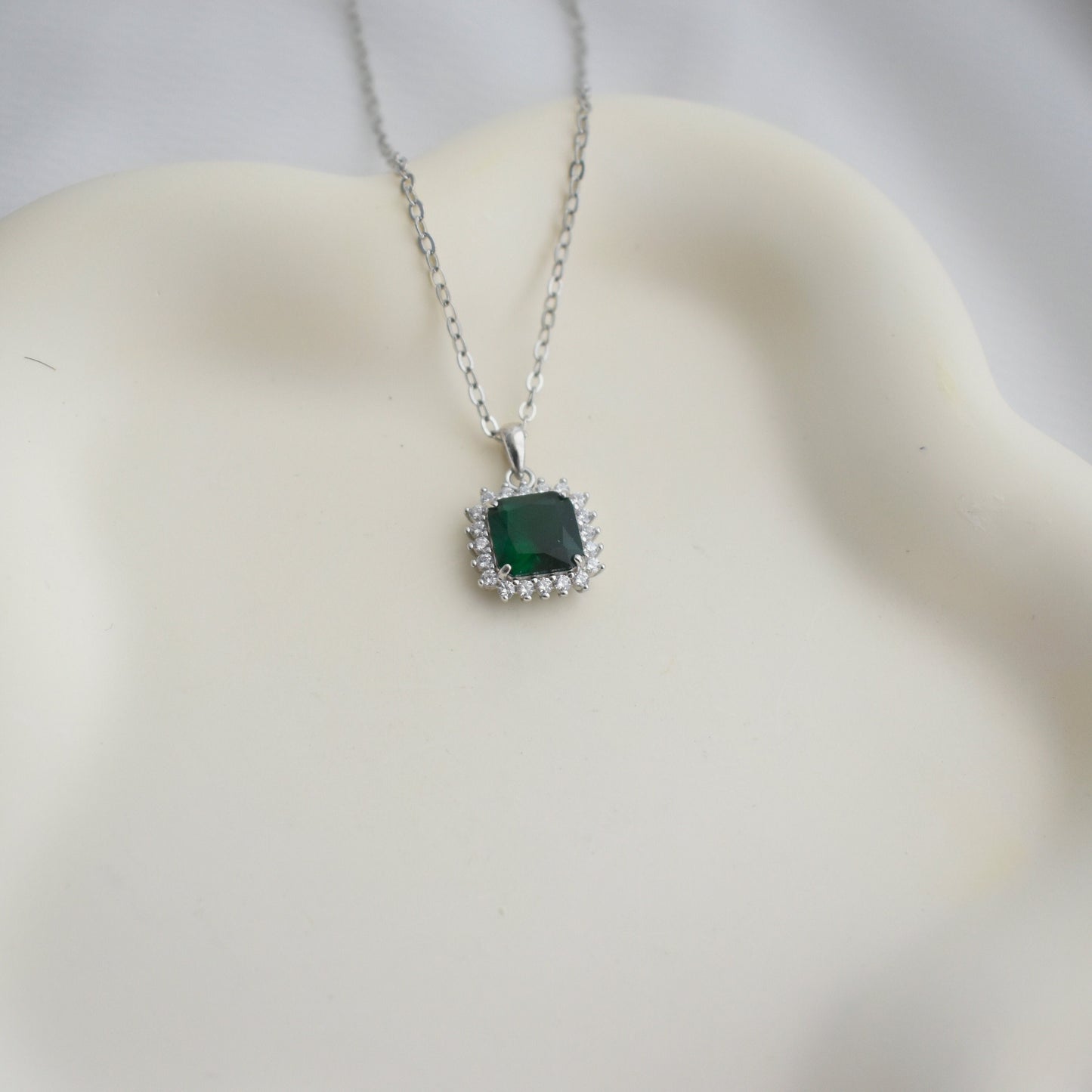 Gorgeous Emerald Square Necklace