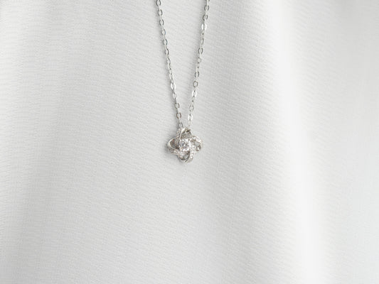 Silver Four-Leaf Clover Necklace