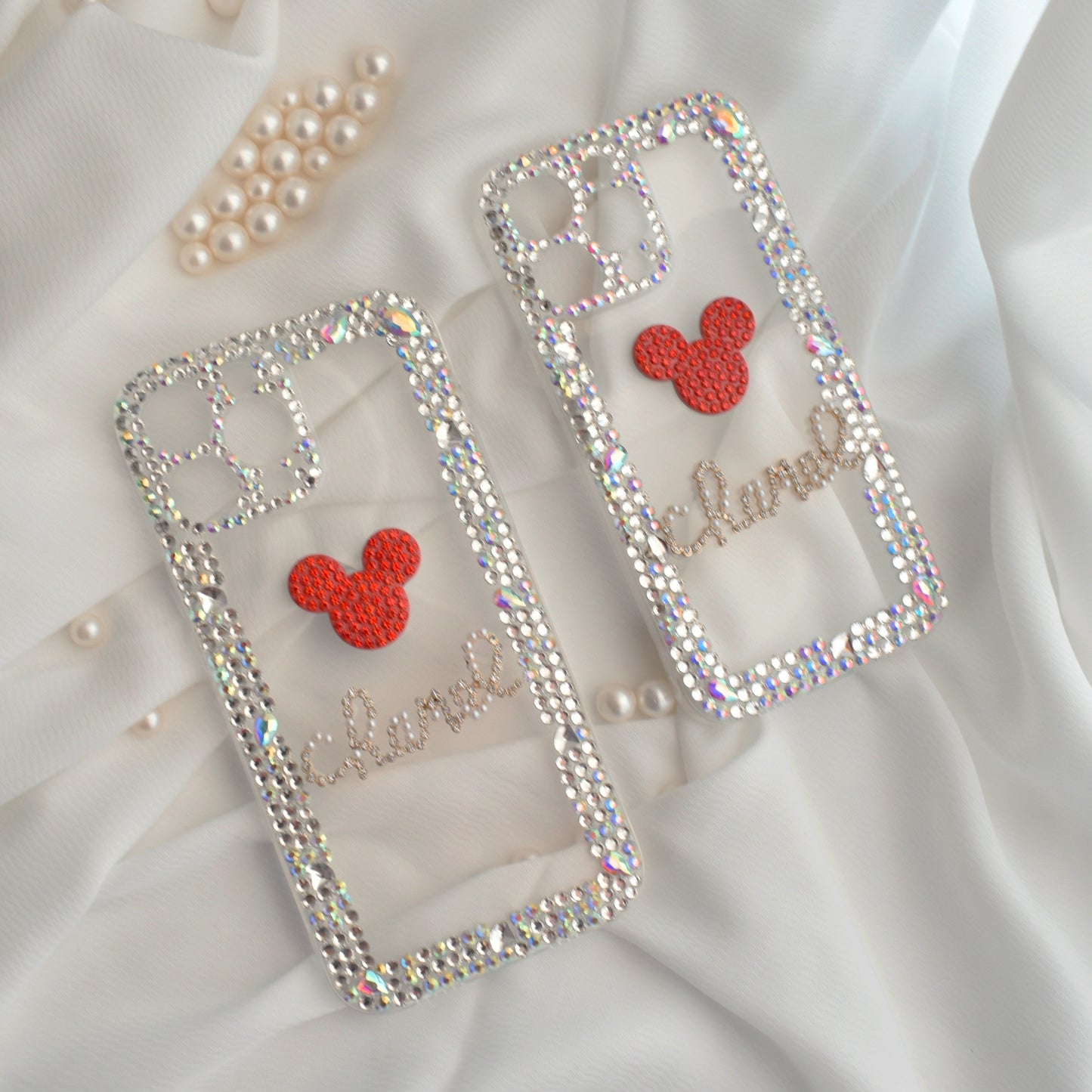 Mickey Mouse Crystal Encrusted Full Wrap Silicone iPhone Case - iPhone 13 Pro/ 13 Pro Max