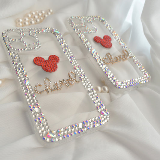Mickey Mouse Crystal Encrusted Full Wrap Silicone iPhone Case - iPhone 13 Pro/ 13 Pro Max