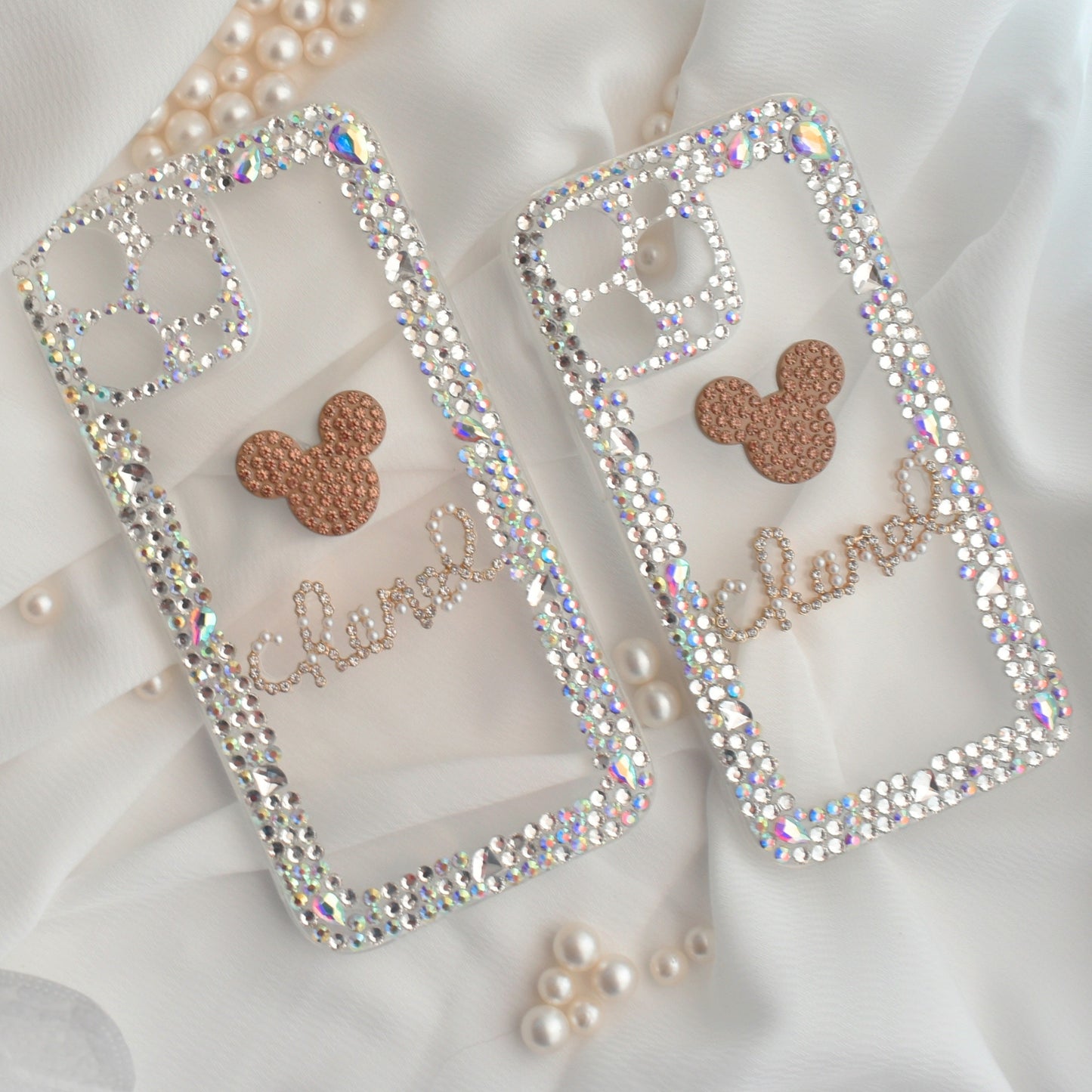 Mickey Mouse Crystal Encrusted Full Wrap Silicone iPhone Case - iPhone 13 Pro/ 13 Pro Max