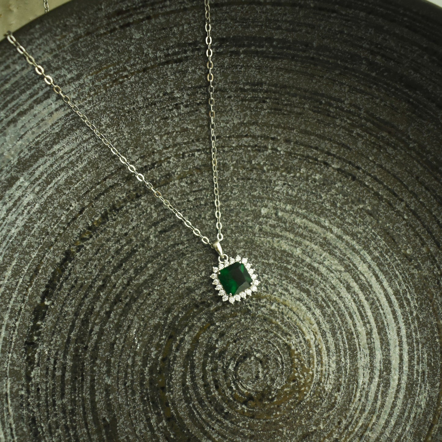 Gorgeous Emerald Square Necklace