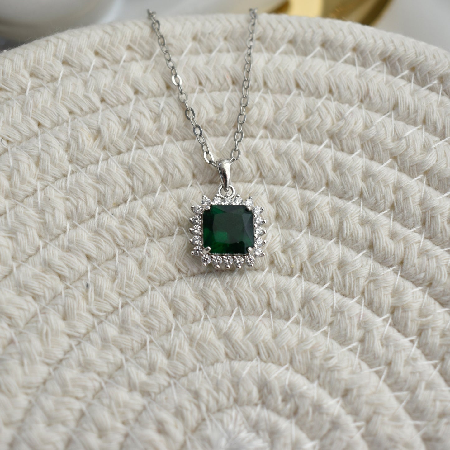 Gorgeous Emerald Square Necklace