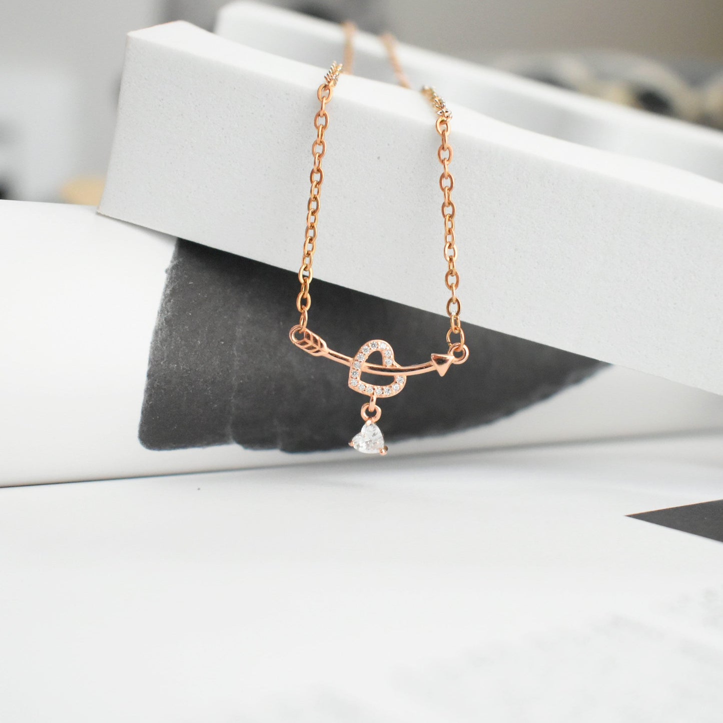 Cupid's Arrow Heart Necklace