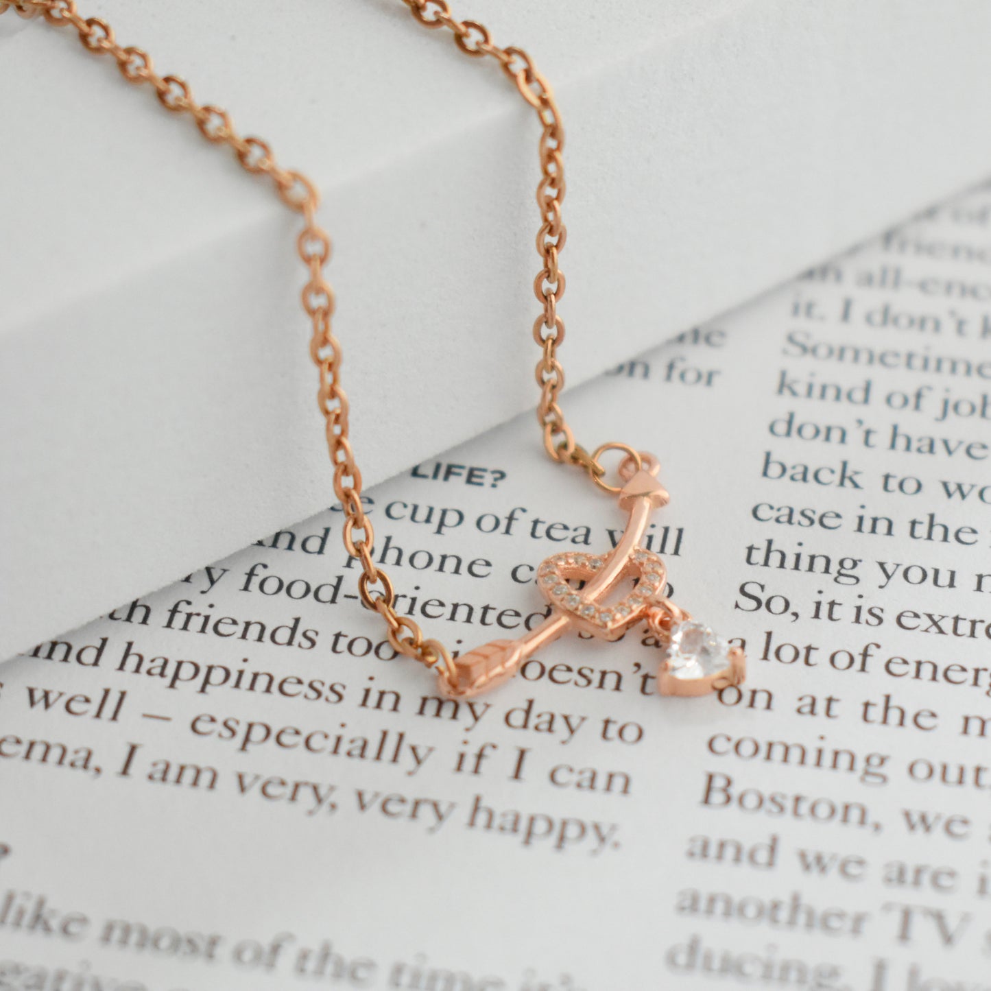 Cupid's Arrow Heart Necklace