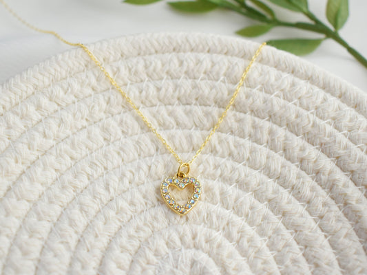 Forever Pave Diamond Small Heart Necklace