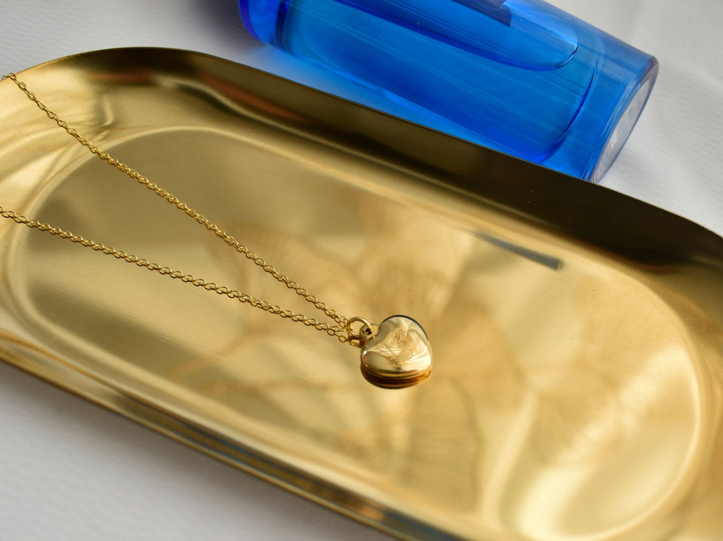18K Gold Filled Puffed Heart Necklace