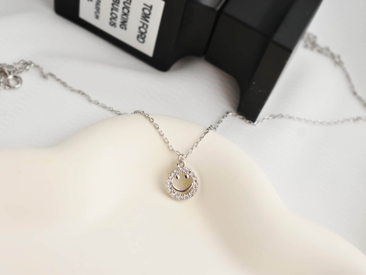 Silver Smiley Face Necklace