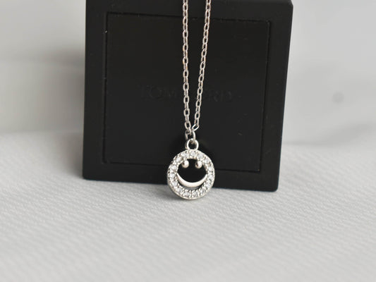 Silver Smiley Face Necklace