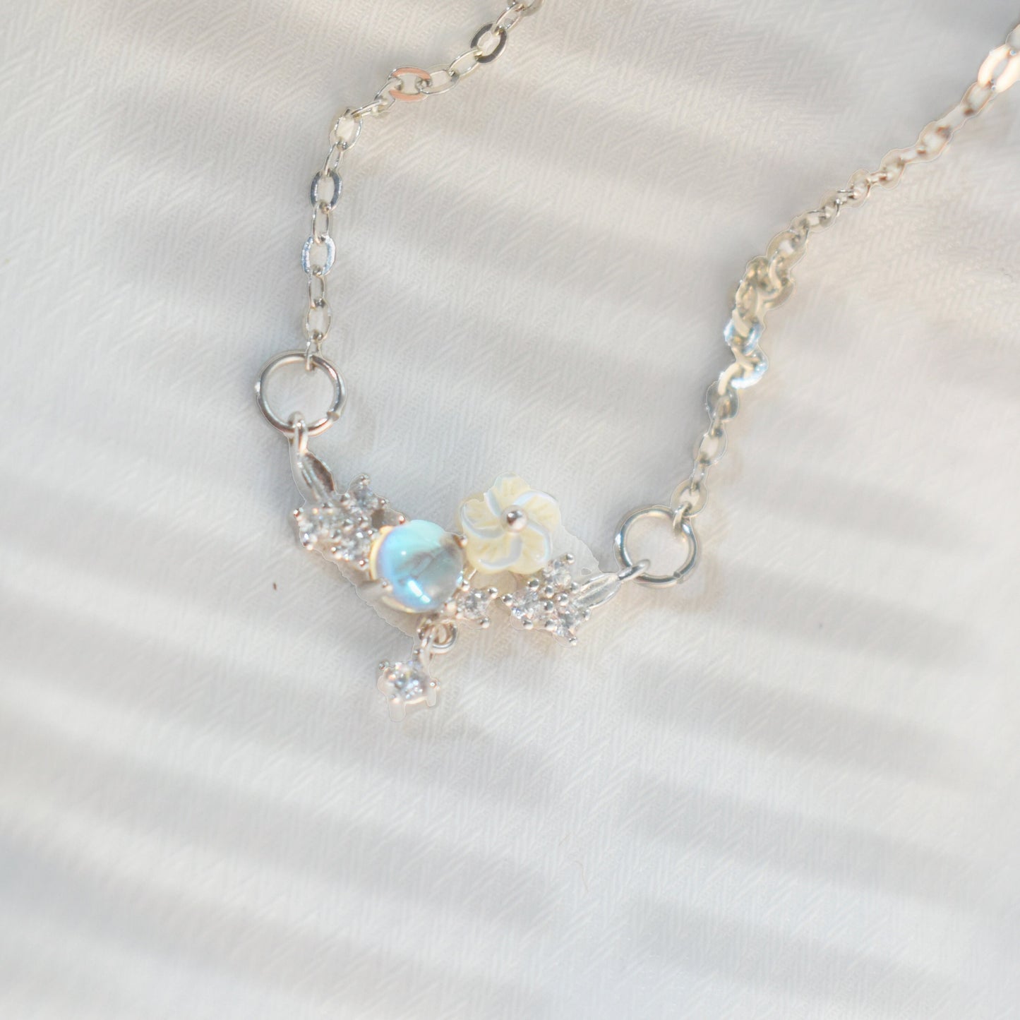 Moonstone Flower Necklace